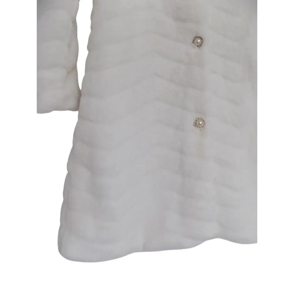 Biscotti Collezioni white faux fur coat girls size 8